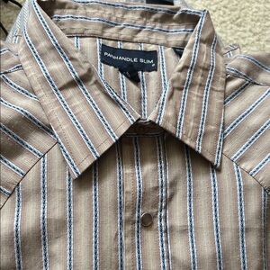 Panhandle Slim Tan and Blue Striped Shirt part of a bundle